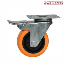 CASTOR WHEEL 3" ORANGE SWIVEL WITH BRAKES