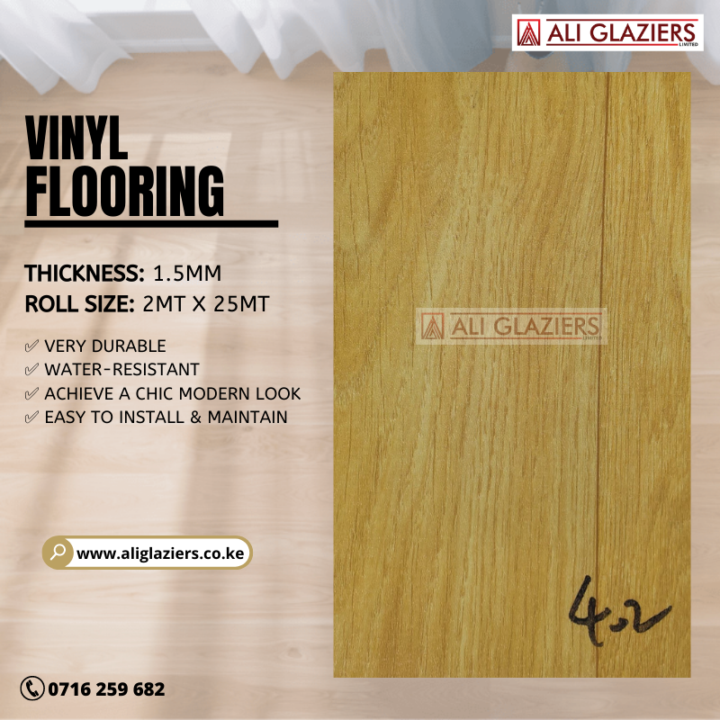 VINYL FLOORING PER SQ MTR - LIGHT BROWN