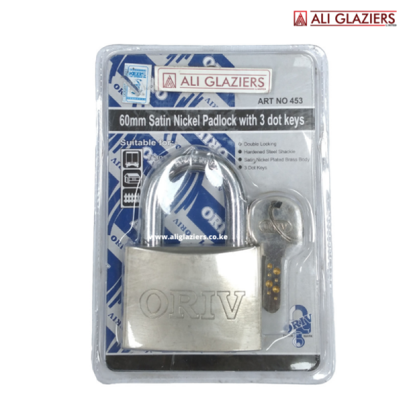 ORIV 453 60MM PADLOCK WITH DOTTED KEYS