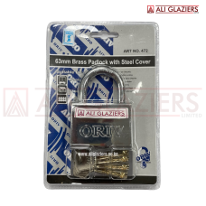 ORIV 472 BRASS PADLOCK WITH STEEL COVER 63MM REMOVABLE SHACKLE