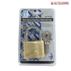 ORIV 595 DIAMOND SHAPED BRASS PADLOCK 50MM