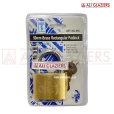 ORIV 655 BRASS RECTANGULAR PADLOCK 50MM