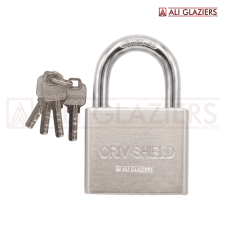 ORIV SHIELD NICKEL SQUARE PADLOCK WITH COMPUTERIZED KEYS - 50MM