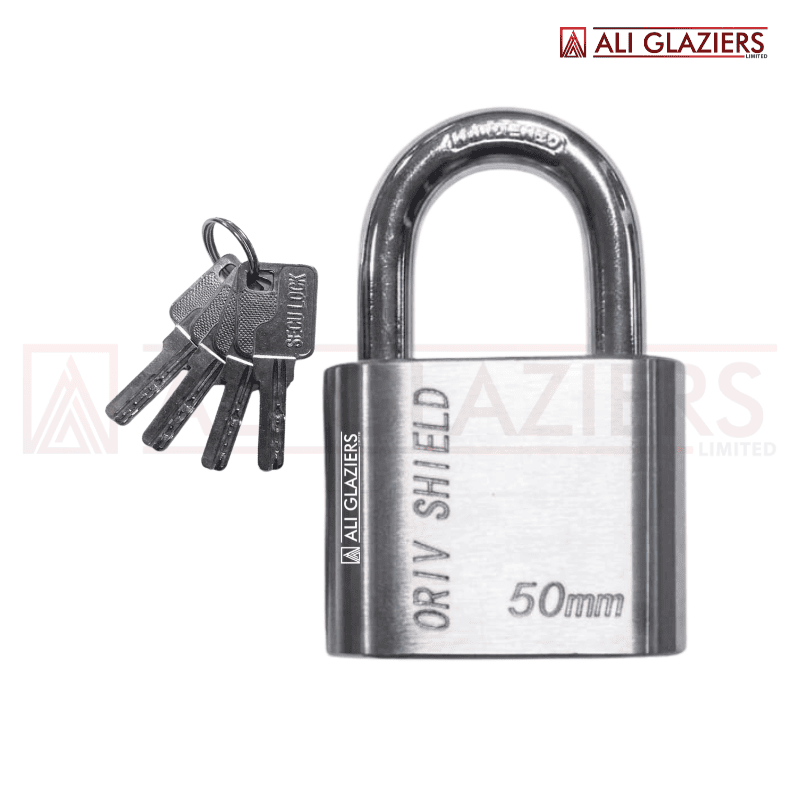 ORIV SHIELD STAINLESS STEEL COVER PADLOCK, COMPUTERIZED KEYS - 50MM