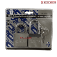 ORIV 432 CHROME 50MM TWIN PACK PADLOCK SET (KEYED ALIKE)