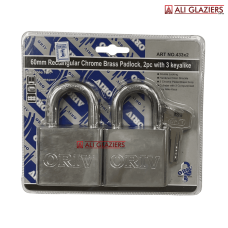 ORIV 433 CHROME 60MM TWIN PACK PADLOCK SET (KEYED ALIKE)