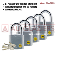 YALE DIMPLE KEYED 5PACK PADLOCKS SET 50MM