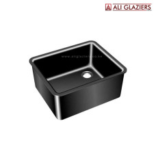 FIBREGLASS LABORATORY SINK BLACK - 18" X 12" X 8"