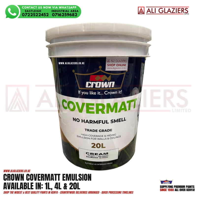 CROWN COVERMATT EMULSION 20L - CREAM