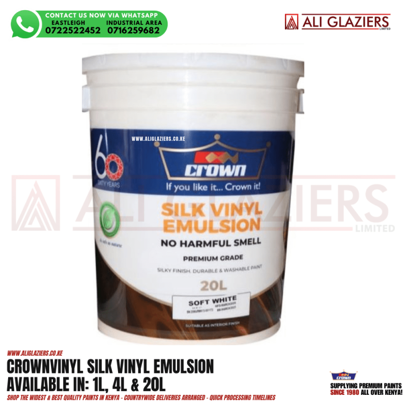 CROWN SILK VINYL EMULSION 20L - SOFT WHITE