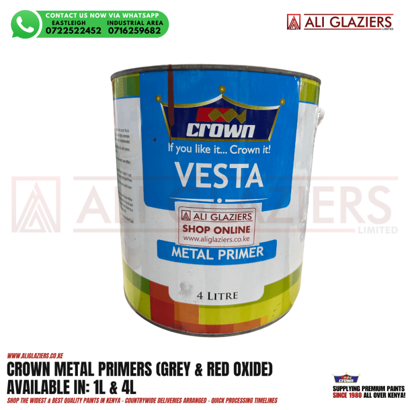 CROWN METAL PRIMER 4L - RED OXIDE
