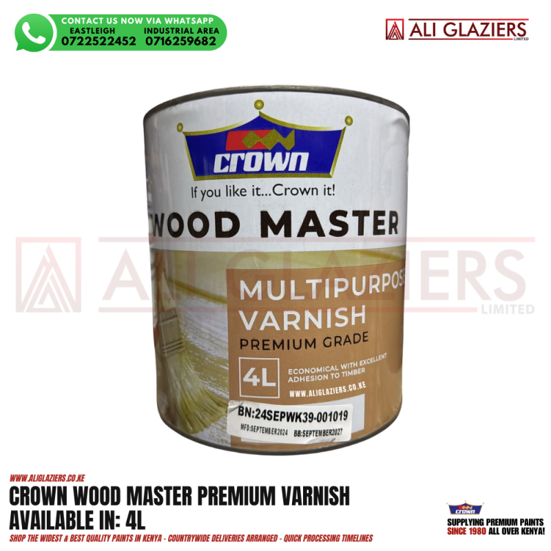 CROWN WOOD MASTER PREMIUM VARNISH 4L - MULIPURPOSE