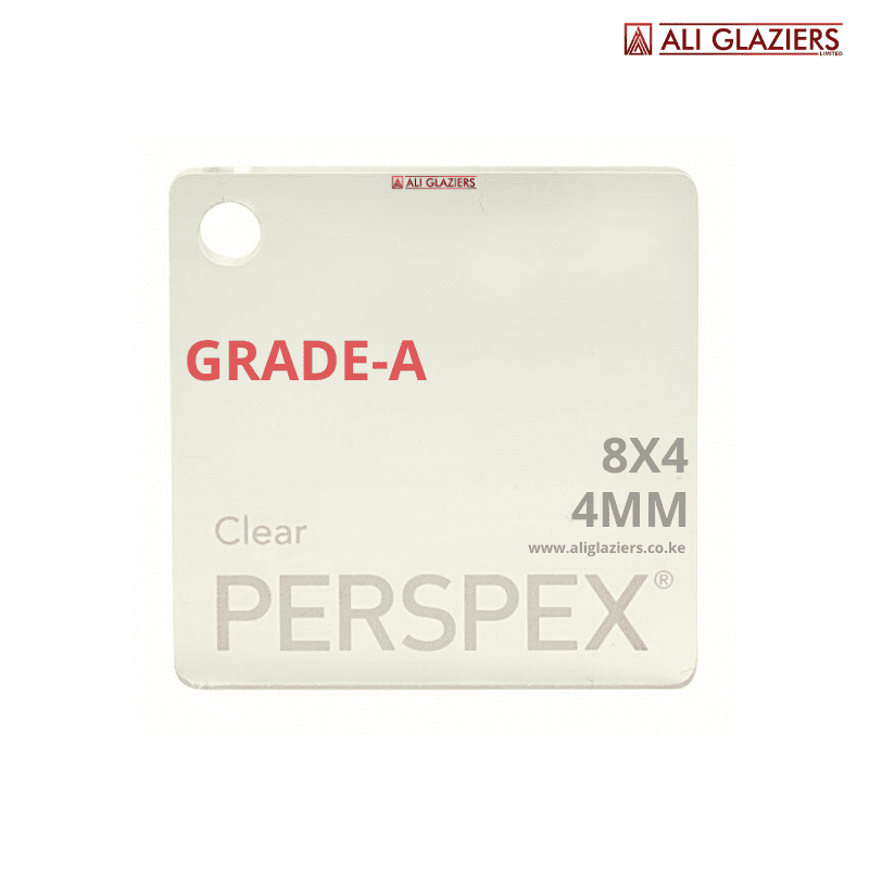 CLEAR GRADE A PERSPEX SHEET 4MM 8FTX4FT
