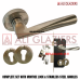 UNION STAINLESS STEEL LEVER HANDLE ON ROSE COMPLETE LOCKSET