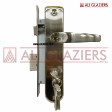 YALE 85MM LOCKSET IN SATIN NICKEL - ANTIQUE BRASS FINISH