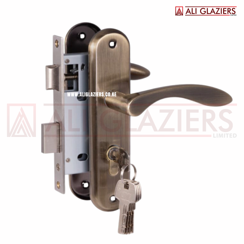 UNION ANTIQUE BRASS LOCKSET F741