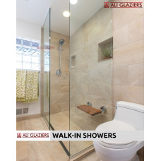 2 SIDED FRAMELESS GLASS WALK IN SHOWER