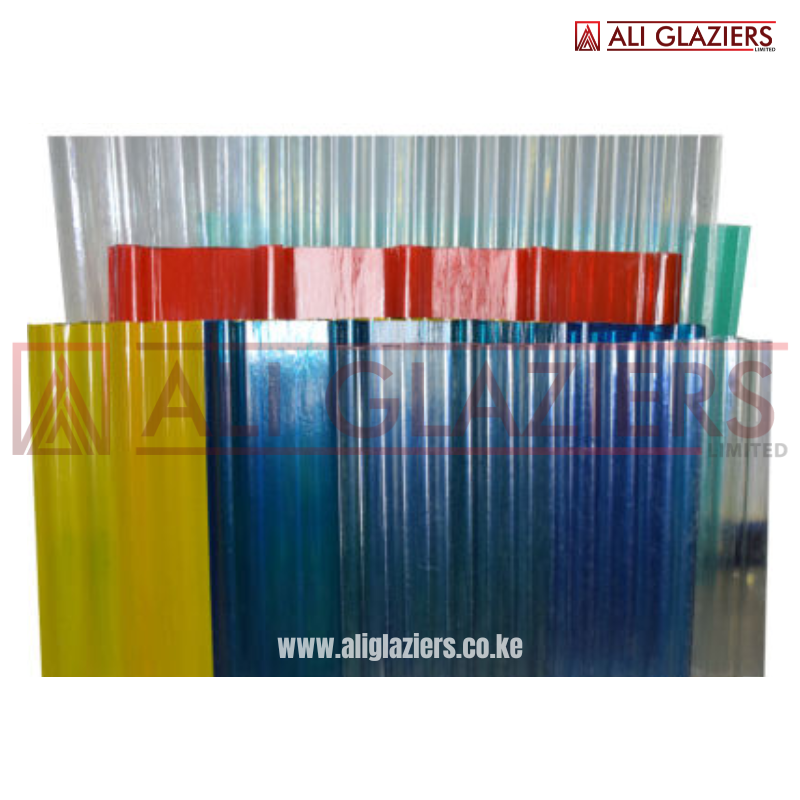 COLOURED CORRUGATED FIBREGLASS SHEETS 300G PER MTR