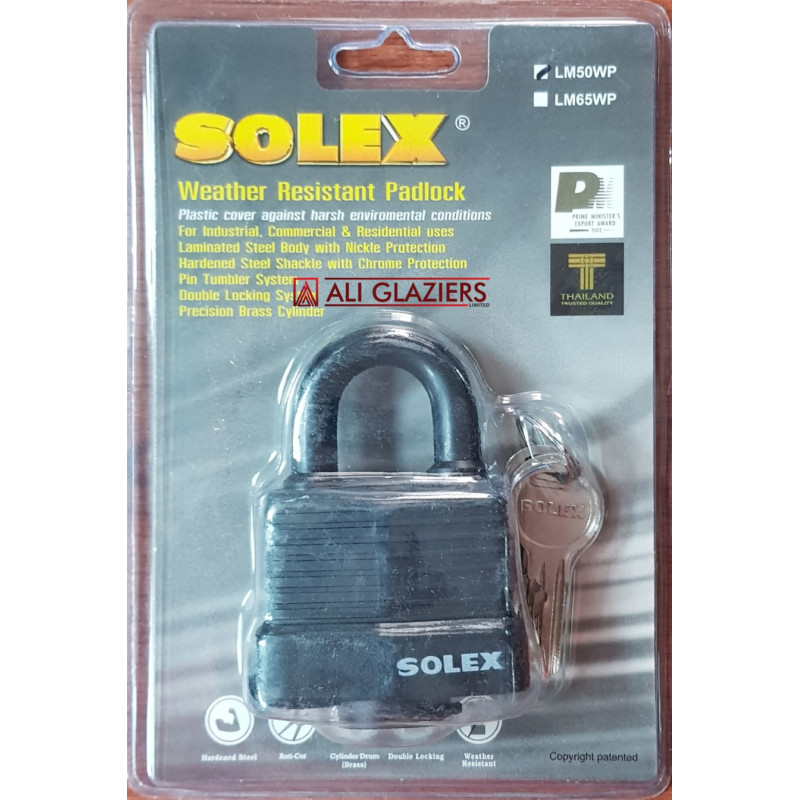 SOLEX 50MM WEATHER RESISTANT PADLOCK 