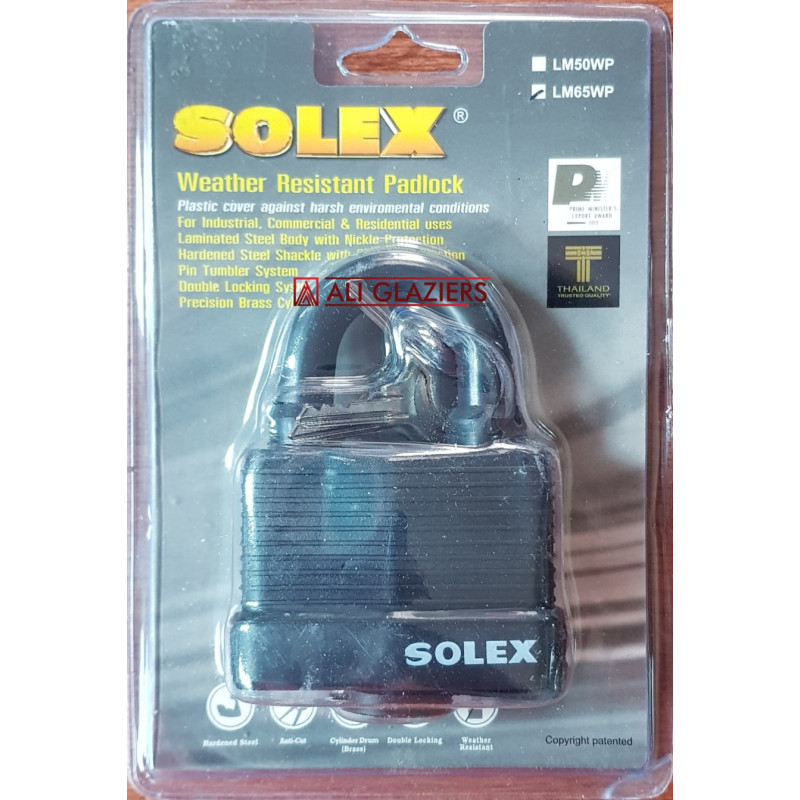 SOLEX 65MM WEATHER RESISTANT PADLOCK 
