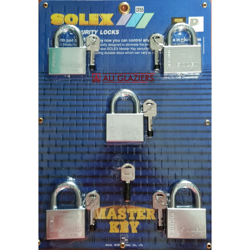 SOLEX MASTER KEYED PADLOCKS SET 55MM