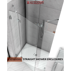 WALL TO WALL STRAIGHT FRAMELESS GLASS SHOWER ENCLOSURES