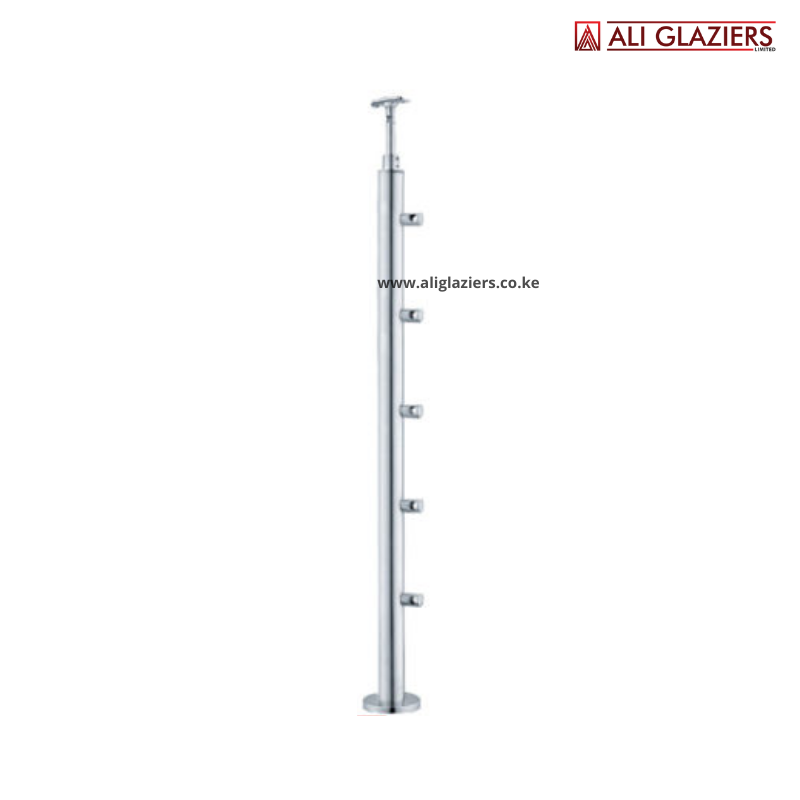 ROUND BALUSTRADE POST WITH FIVE BAR HOLDERS