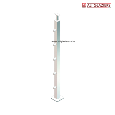 SQUARE BALUSTRADE POST WITH FIVE BAR HOLDERS