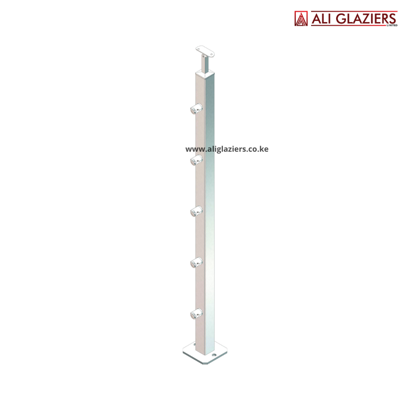 SQUARE BALUSTRADE POST WITH FIVE BAR HOLDERS