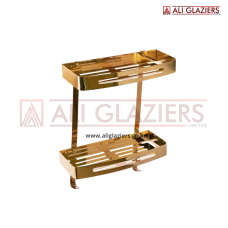 DOUBLE RECTANGLE SHELF - GOLD - 30cm