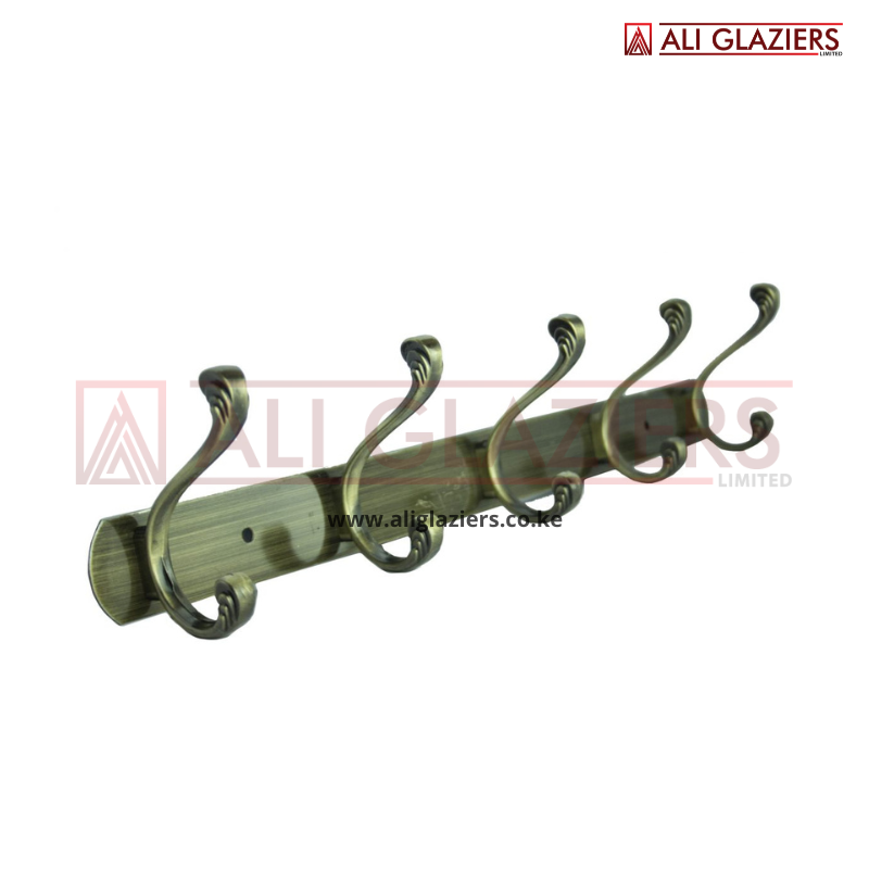 5 HOOKS DOUBLE IN ANTIQUE BRASS