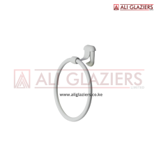 WHITE PLASTIC TOWEL RING