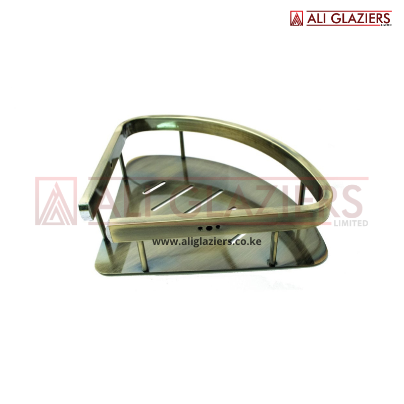 CORNER SHELF 220 X 220MM - ANTIQUE BRASS