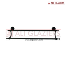 HIGH DENSITY DOUBLE TOWEL BAR - BLACK 60cm