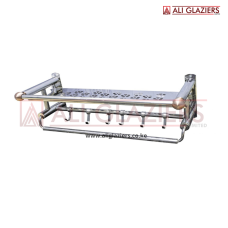 FLOWER SHELF WITH TOWEL BAR & ANTIQUE COPPER END