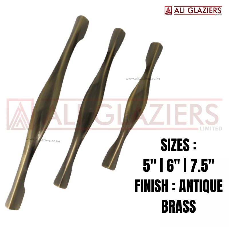 TWISTED CABINET PULL HANDLE ANTIQUE BRASS