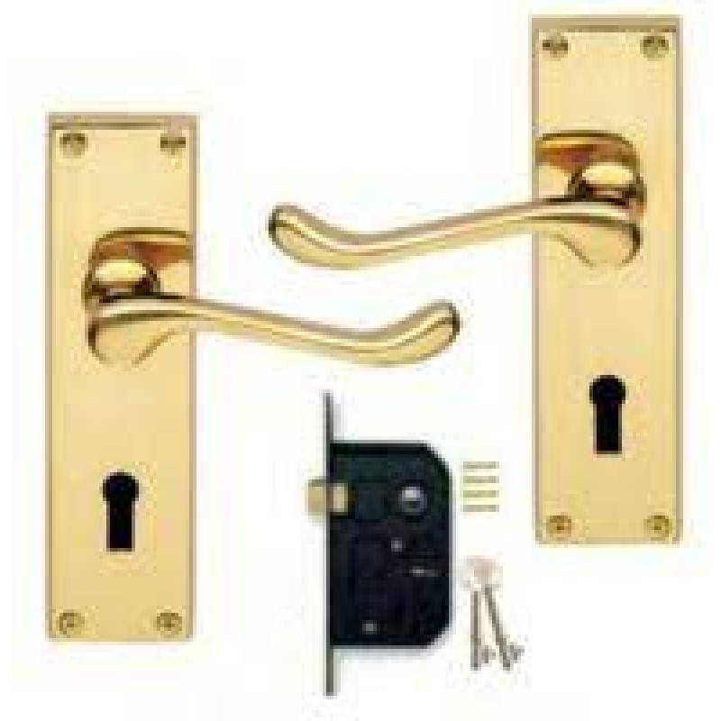 UNION MORTICE LOCK - 2L LOCKSET BRASS - 100-05-95B