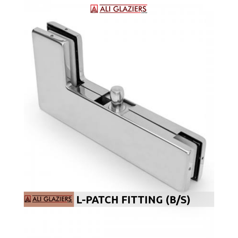 L-PATCH FOR FRAMELESS GLASS DOORS (BIG SIZE)