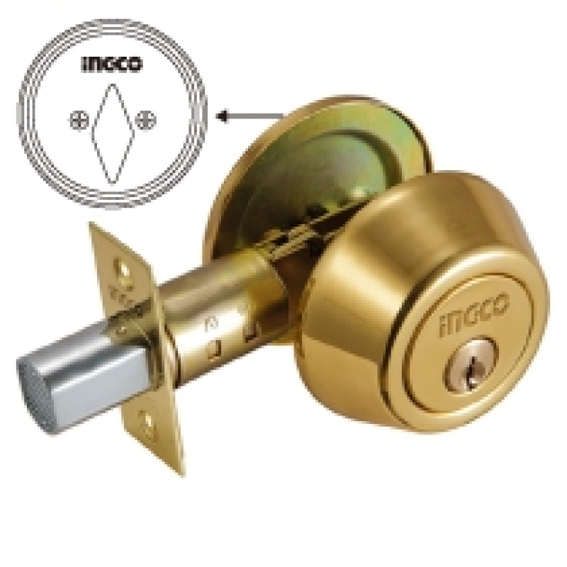 INGCO DEADBOLTS BRASS- SINGLE DEADBOLT WITH BUTTON -  DSDB0105