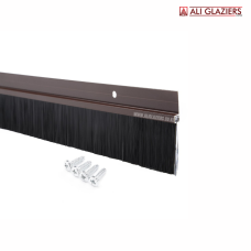 ALUMINIUM DOOR BOTTOM SEAL WITH BRUSH - BROWN