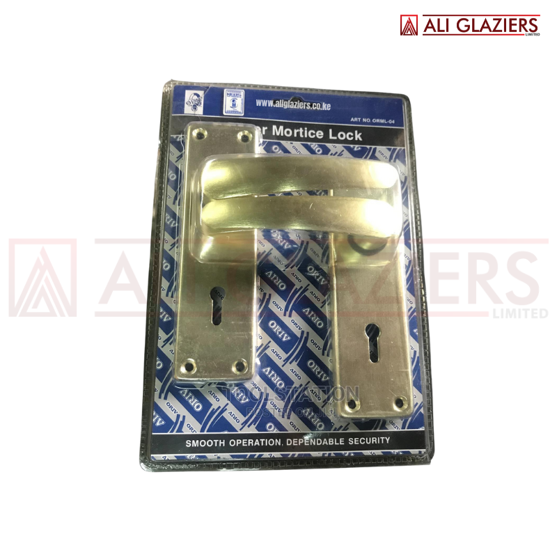 ORIV 2 LEVER MORTICE LOCK WITH BRASS ALUMINIUM HANDLES