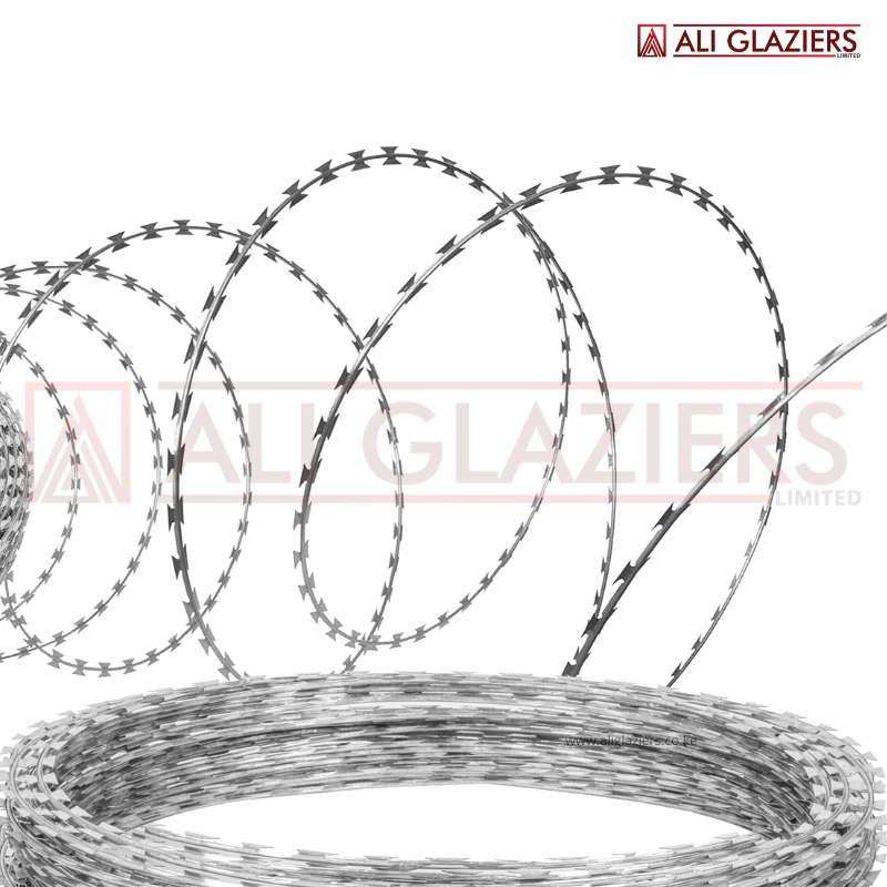 SILVER RAZOR WIRE 450MM X 10MTRS