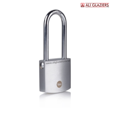 YALE SATIN CHROME LONG SHACKLE PADLOCK 50MM